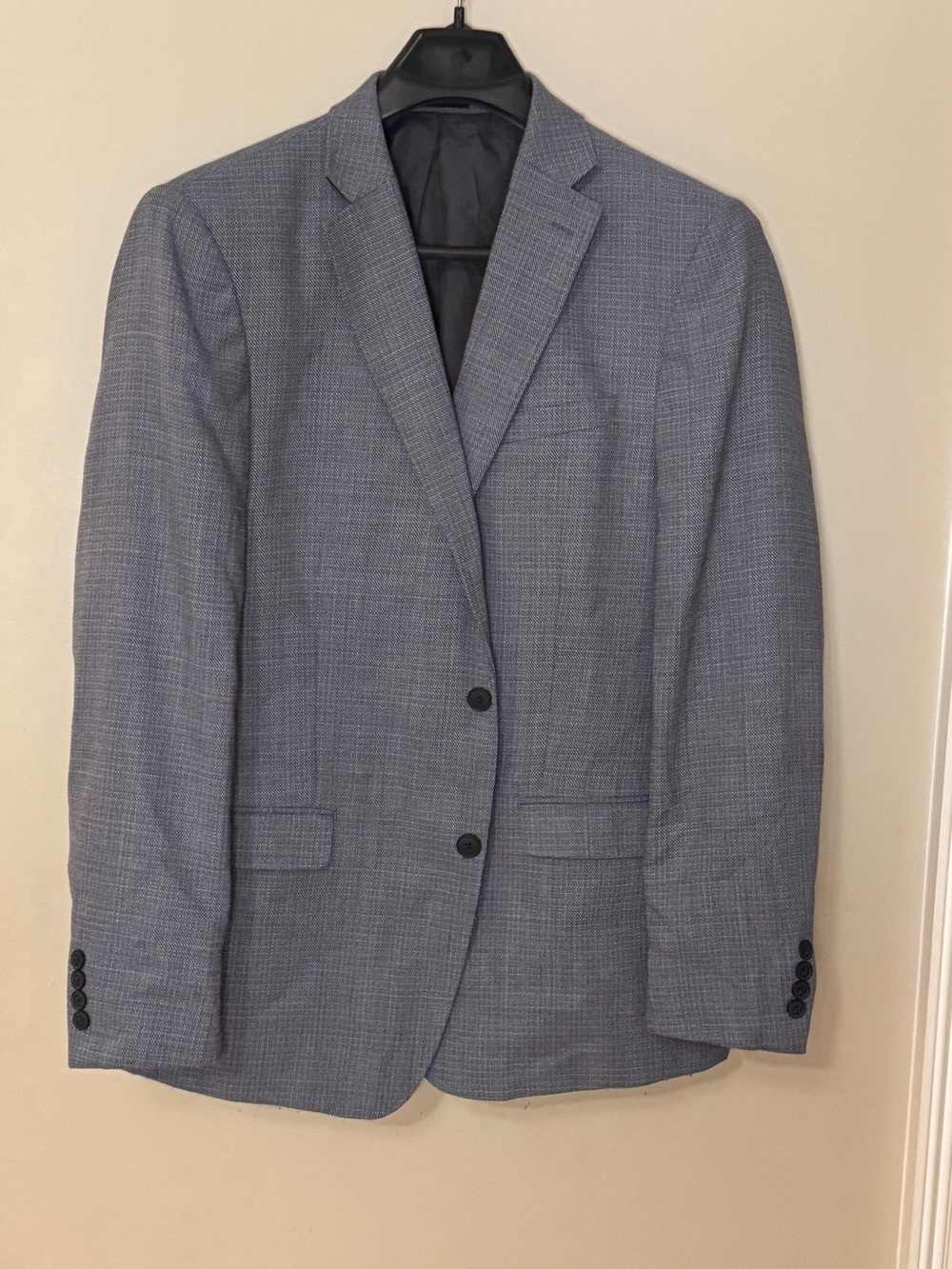 Calvin Klein Light Gray-Blue Checked Sport Coat